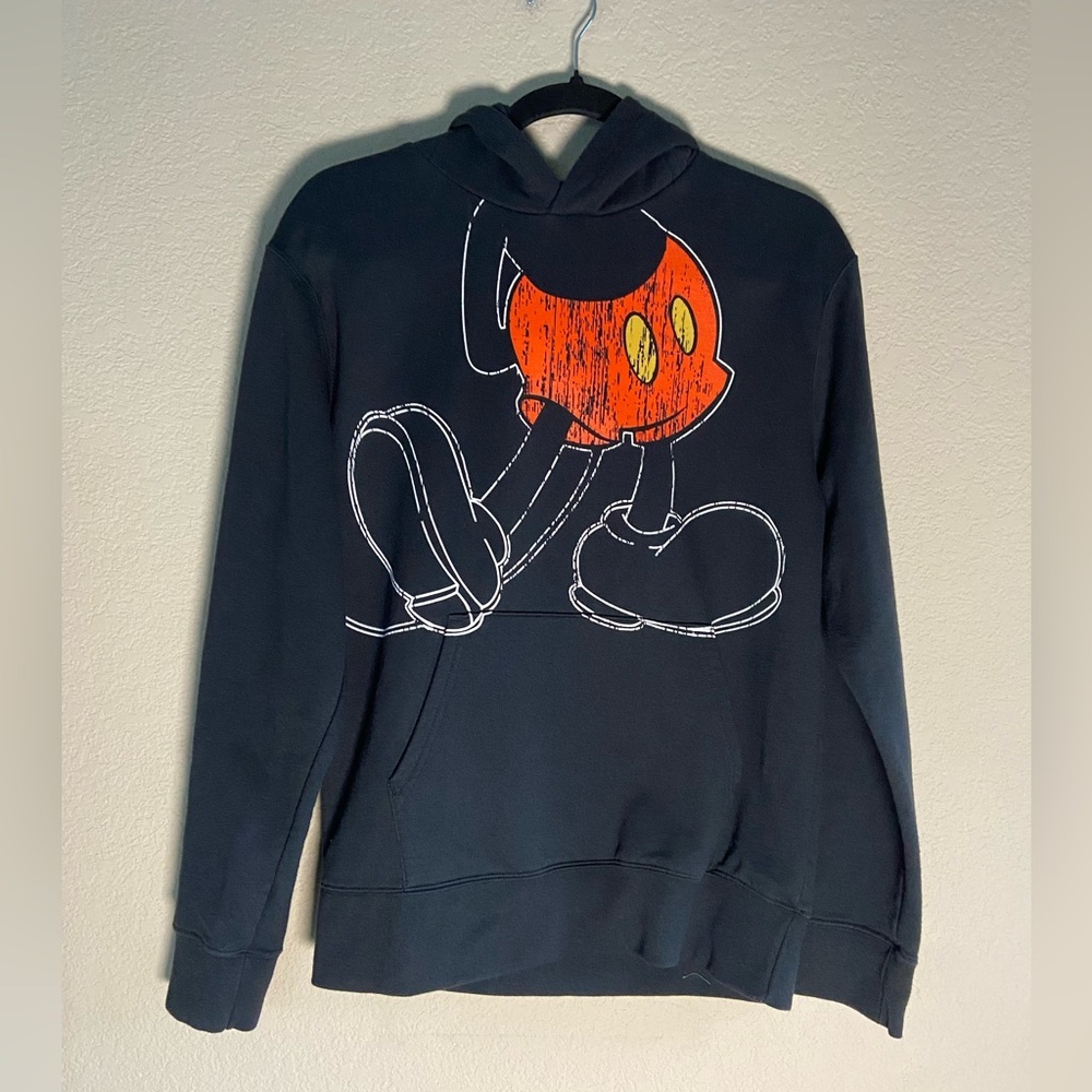 Disney Parks Mickey Mouse Body Ears On Hoodie Black Kids XL Hooded Sweatshirt